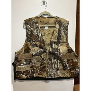 Vintage Sports Afield Realtree Camo Shell Holder Full Zip Vest Men 2XL Duck